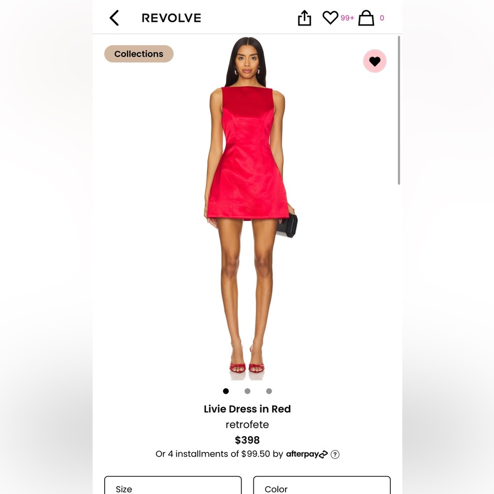 Retrofete livie dress in red.